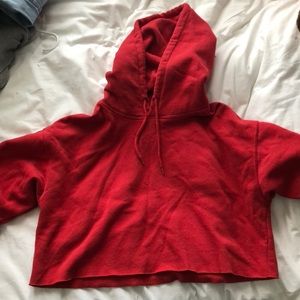 Red cropped Urban Outfitters sweatshirt